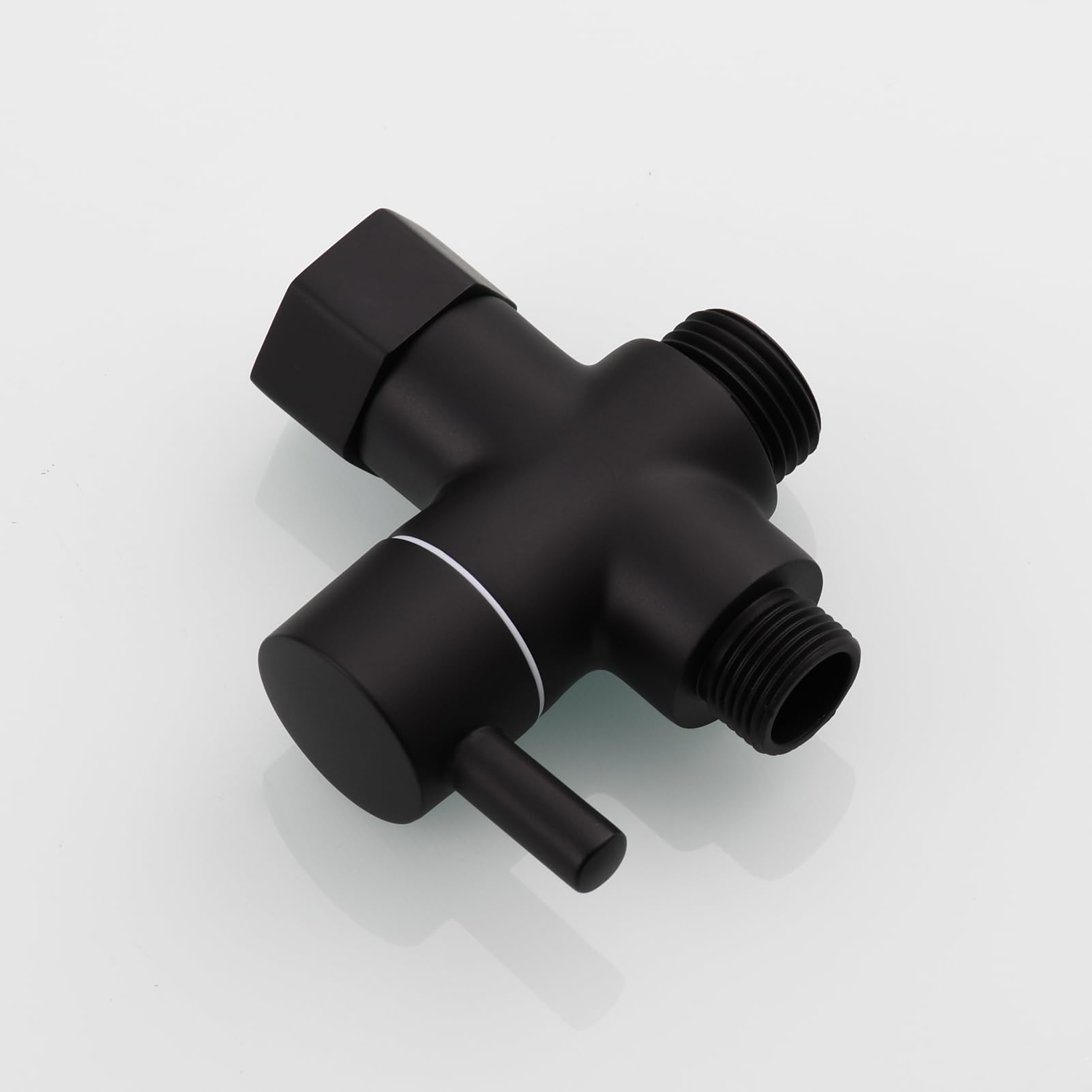 Tecmolog Douchette à Main Bidet Acier Inox Kit Douchette WC avec Vanne WC 3 Voies 3/8"-12/17 et Tuyau de Douche 1.2m, Idéal pour WC Suspend Noir, WS024CF2