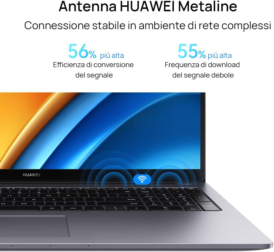 HUAWEI Matebook D16 Laptop, Eye Comfort FullView Display Notebook PC Portatile da 16 pollici, Intel Core i7-12700H, 16 GB RAM+512 GB SSD, Windows 11, Space Gray, estensione garanzia di 6 mesi