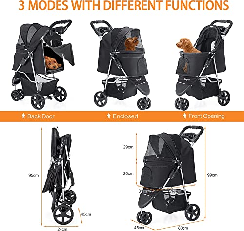 Passeggino per Cani Piccoli Pieghevole, carrello