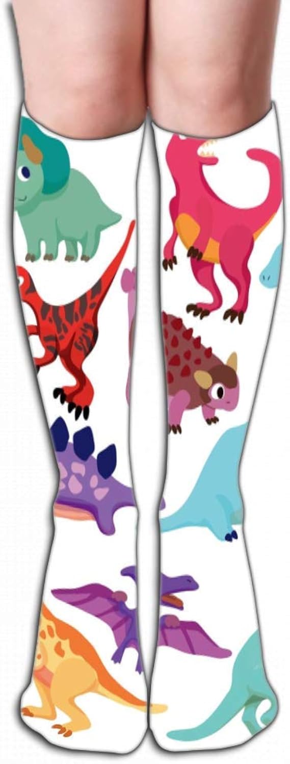 Dress Socks,Cartoon Dinosaur Icon Painting Soft Comfortable Socks,50cm Amazon.co.uk Fashion