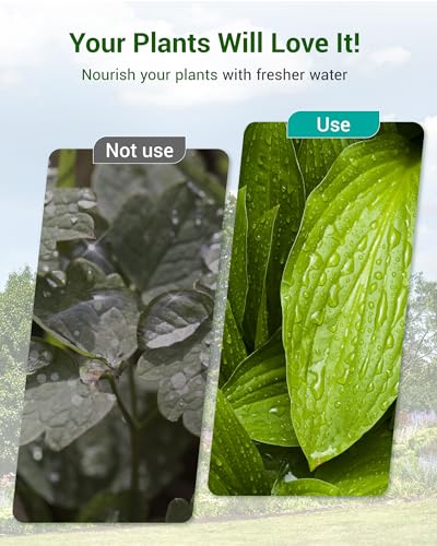 AQUA CREST Garden Hose Water Filter for Plants, Greatly Reduces Chlorine, Odor, Improve Plants Health, Ideal for Organic Gardening, Farming and Pets, 4 Pack with 2 Hose Protector