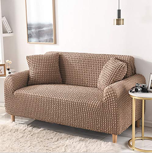 Housse de canapé résistante et lavable en machine stretch gris clair