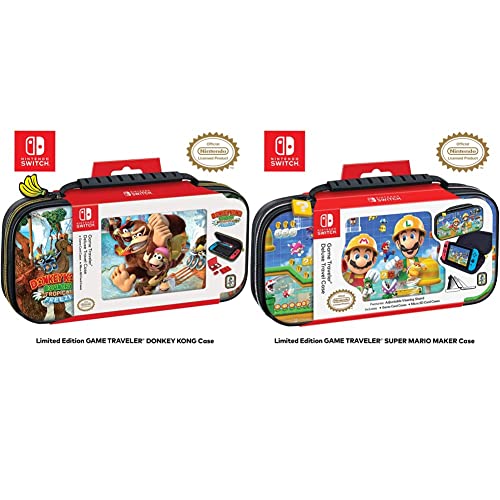 RDS Industries Donkey Kong Case - Protective Vinyl Hard Shell Case & Game Case Storage , Protective Vinyl Hard Shell Case with Deluxe Carry Handle - Nintendo Switch