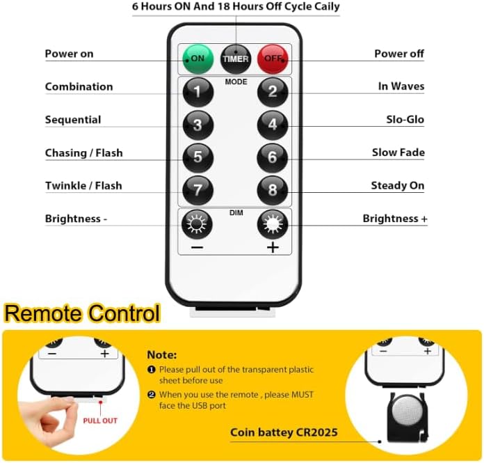 Miniatura 8 de 506 luces LED de Navidad impermeables para exteriores, luces de carámbano enchufables de 56 pies para decoraciones exteriores con control remoto,