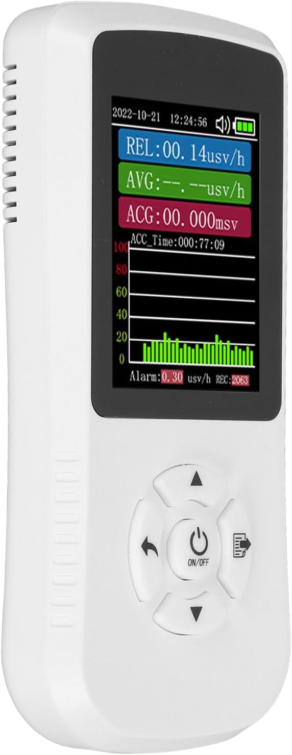 Hyuduo Counter Nuclear Radiation Detector Handheld Radiation Dosimeter with 2.8 Inch LED Display for X Y β Rays Detection Built in Buzzer and Energy Compensation Tube