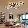 Moderne LED Dimbare Woonkamer Plafondlamp, Creatief Ontwerp Metaal Acryl Geometrie Design Mount Eetkamer Lamp Loft Plafondlamp Slaapkamer Decor Lamp (Color : Black 105cm)