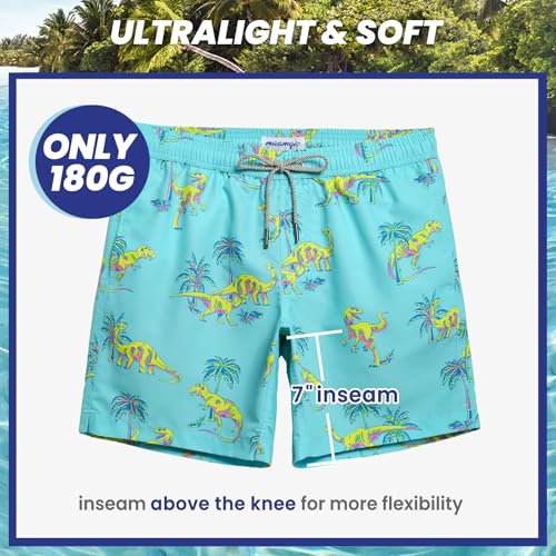 Image of maamgic Mens Slim Fit Swim Shorts Swim Trunks 7 inch Quick Dry Mens Bathing Suits with Mesh Lining
