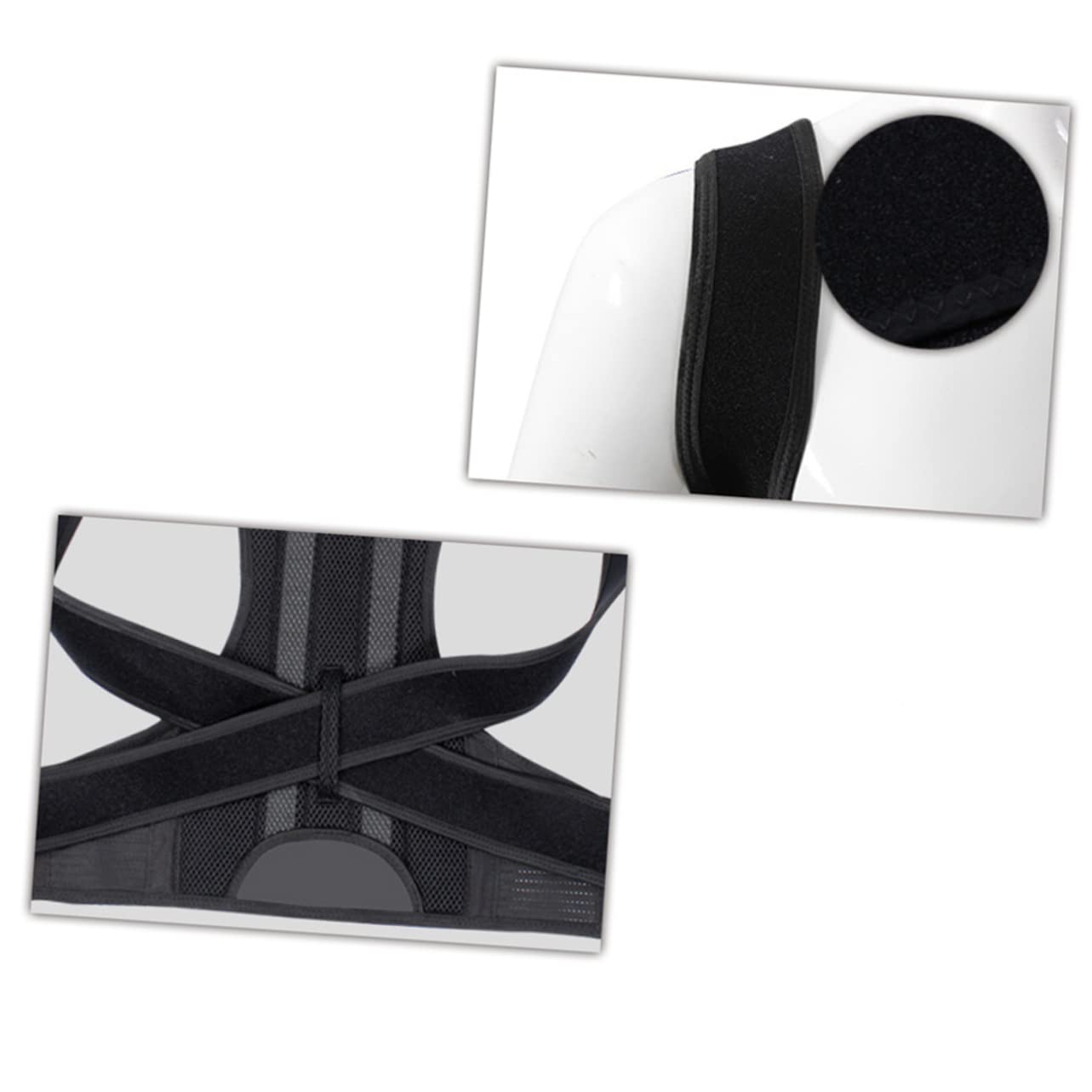 NOLITOY Hunchback Corrector Elastic Back Support Brace for Men and Women Comfortable Posture Trainer for Improved Spinal Alignment Black