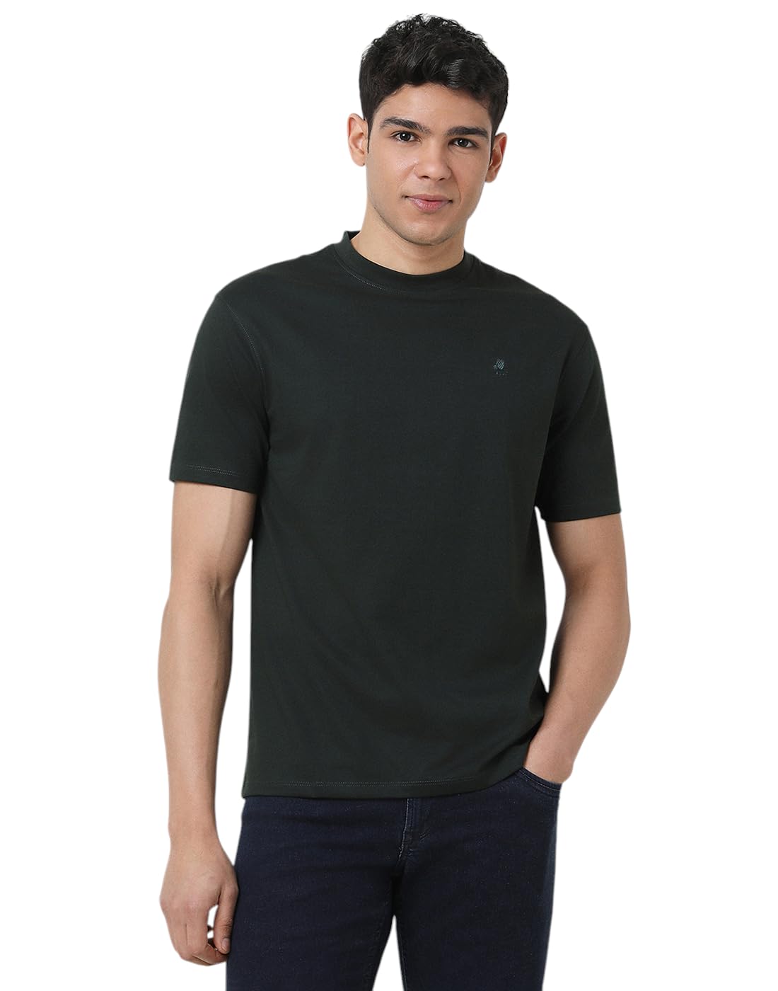 Peter England Men's Solid Regular Fit T-Shirt-picture-35