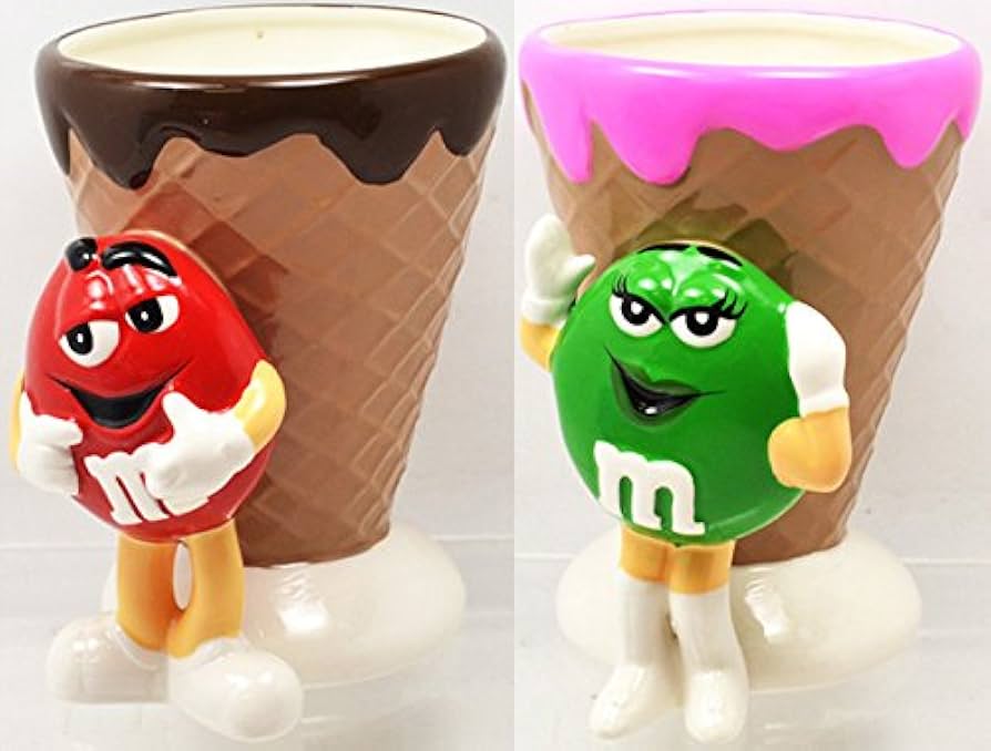 Amazon | m&m's RED&GREEN アイスクリーム 陶器製コーン型小物