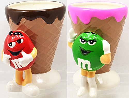 【新品未使用未開封】m&m's アイスクリームスプーン　赤　緑　青 Amazon | m&m's RED&GREEN アイスクリーム 陶器製コーン型小物入れ