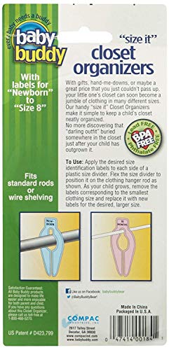 Size-It Closet Organizers By Baby Buddy - Baby Clothes Closet Dividers – Nursery Clothing Organization For Babies And Kids, Newborn Up To Size 8, Clothes Divider For Closet, White, 5 Count #TOP1