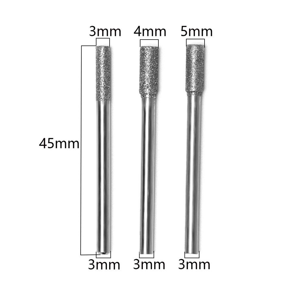 Herramientas de pulido abrasivo Micro-tallado lima redonda de la aguja, 5 piezas de diamante de la motosierra afilador (Color : 5mm)