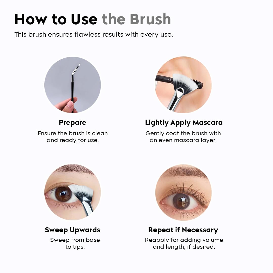 Gleva Angled Fan-Shaped Mascara Brushes With Angled Fan Eyelash Brush, Bent Lash Fan Brush,Mascara Painting Brush - Image 7 thumbnail