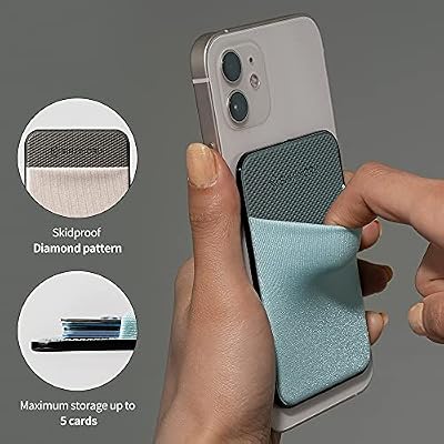 Sinjimoru for MagSafe Wallet Stretchy Lycra Fabric 2600G Secure Magnetic Strength Minimalist Wallet Compatible with iPhone 16 15 14 13 12 MagSafe Case M-Basic Black