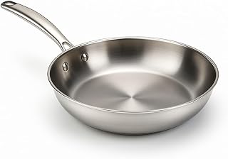 WECOOK! PRO Bratpfanne Edelstahl 18/10 Ø 26 cm – Für Induktion und Ofen – Dreifachboden – Ergonomischer Genieteter Griff – Spülmaschinengeeignet – Hitzebeständig & Robust