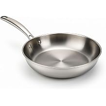 WECOOK! PRO Stainless Steel Frying Pan 18/10 24 cm Induction Ready Triple Layer Base Riveted Ergonomic Handle Oven Safe 200C Dishwasher Safe Professional Quality