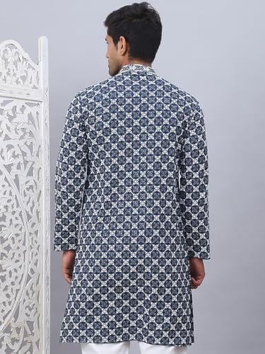 Image of Jompers Rayon Embroidered & Sequins Regular Fit Kurtas for Men.