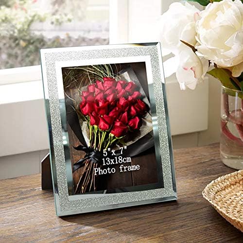 Amazon Brand - Umi 7x5 Sparkle Glass Photo Frames, 2 Pack