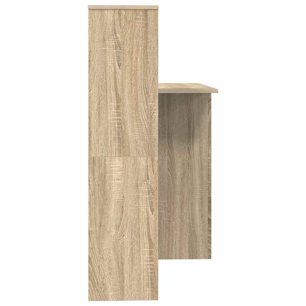Scrivania Sonoma rovere 131,5 x 50 x 106,5 cm, materiale in legno, scrivania per computer con ripiani, scrivania per casa, ufficio, durevole, ideale per studio e camera da letto
