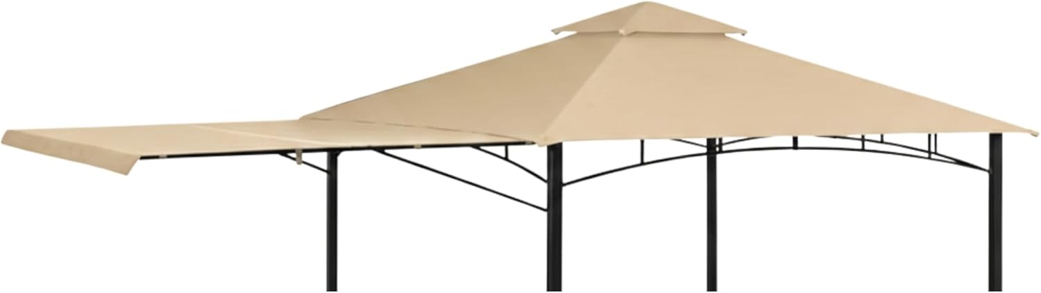 Garden Winds Reinforced RipLock 350 Replacement Canopy Top Cover Compatible with ShelterLogic Redwood Awning 11' x 11' Gazebo Model 24011 - Beige