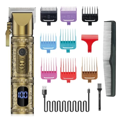 Cortapelos para hombres 5 en 1 impermeable y recargable con USB para esculpir la barba