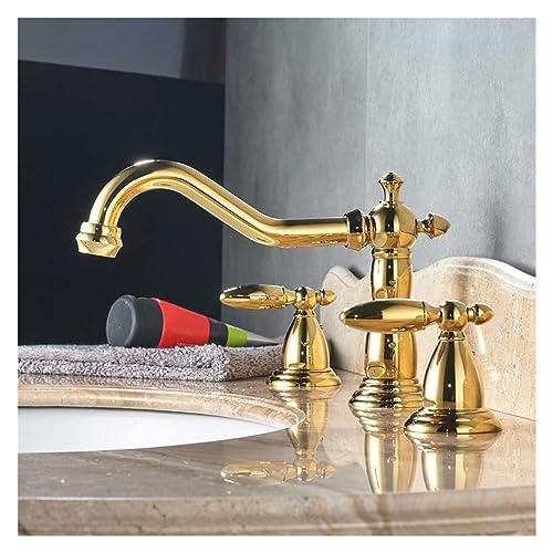 Mélangeur bassin répandu 3 trous FBSHAD robinet évier de bain laiton antique mitigeur lavabo