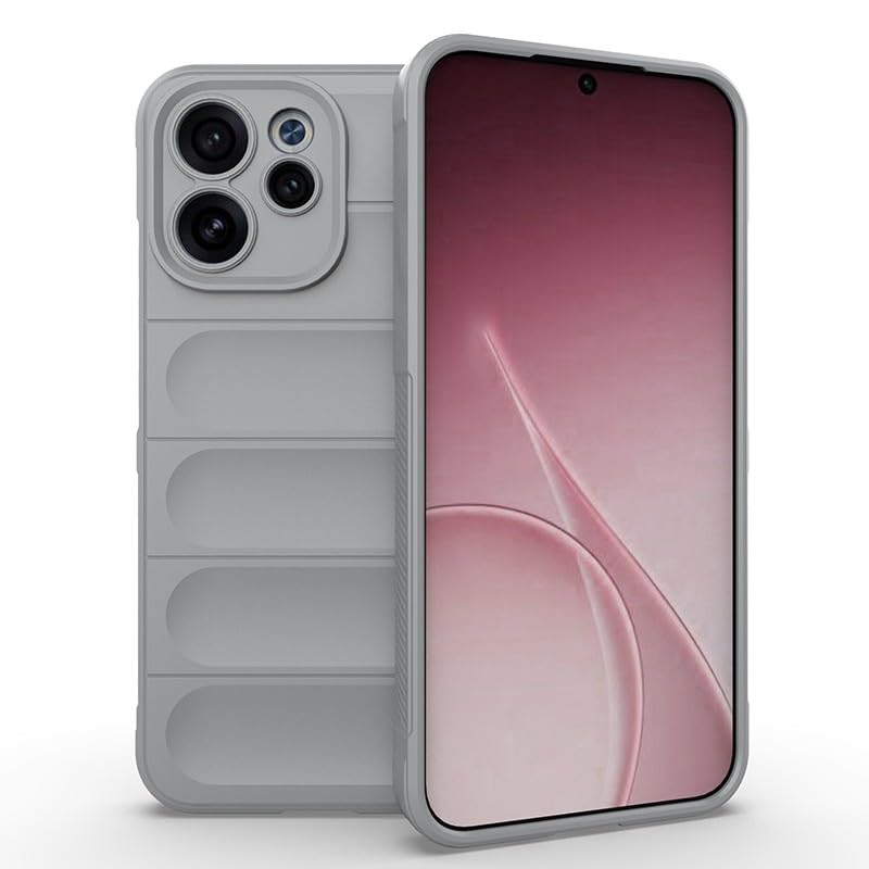 Coque Oppo Reno 15 5G en silicone gris antichoc de protection