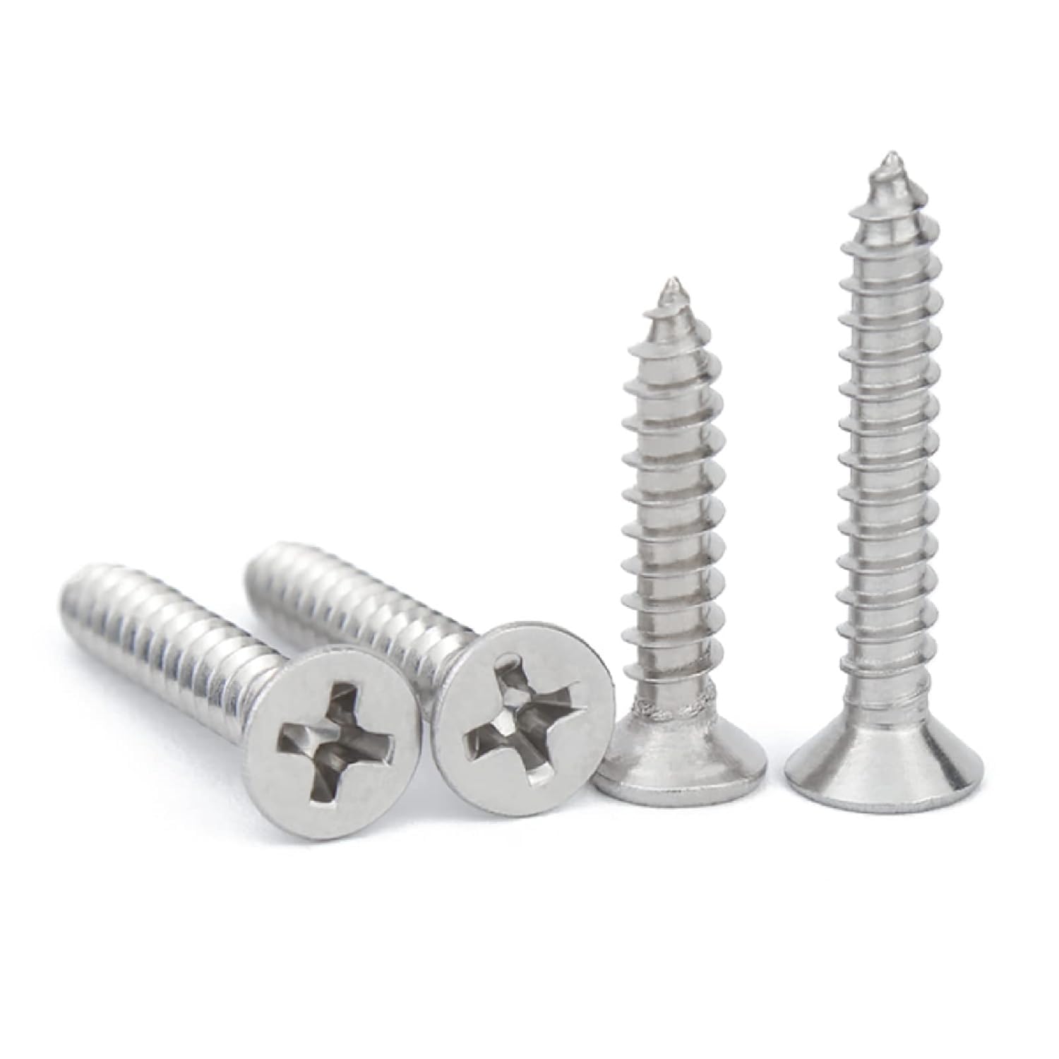 Viti autofilettanti a testa piatta Phillips, Viti autofilettanti a testa svasata in acciaio inossidabile 304, viti Phillips a testa piatta, incasso a croce standard, M4, 100 pezzi, M4*90 * 20 pezzi(M4