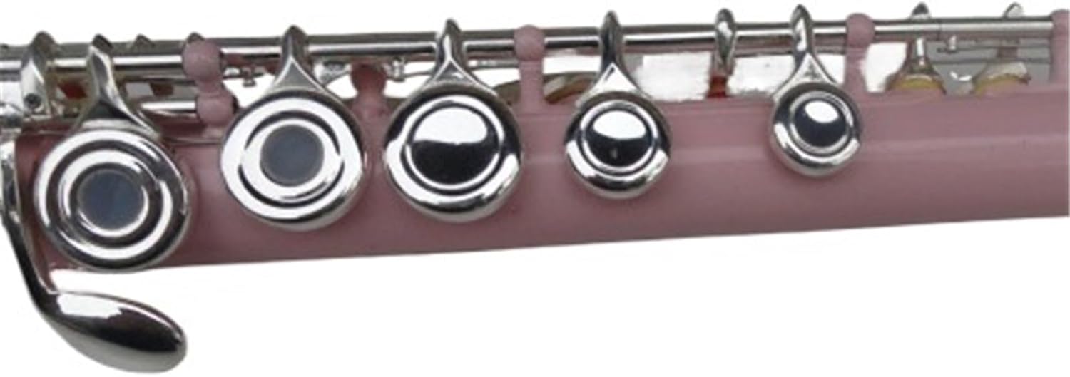 フルート楽器 管楽器カラーフルート16穴Cホワイト銅BテールEキーピンク