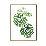 Características: Diseño rural con hojas y plantas verdes, decoración de pared, concisa.