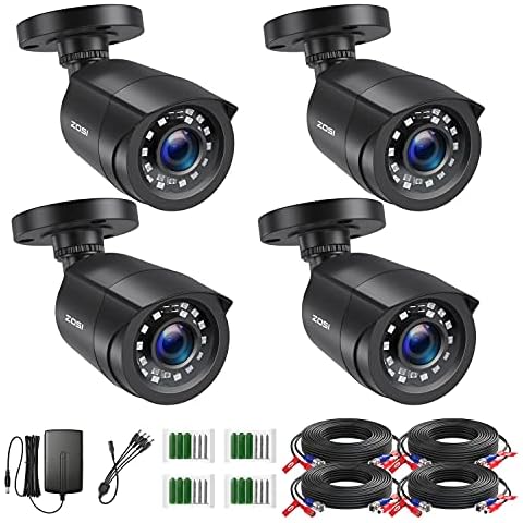 ZOSI 1080P 4 Pack HD-TVI Bullet Cameras Cover
