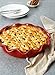LE TAUCI Ceramic Pie Pans for Baking, 11 Inches Deep Dish Pie Plate for Apple Pie, 48 Ounce Baking Dish with Ruffled Edge, Set of 2, Red