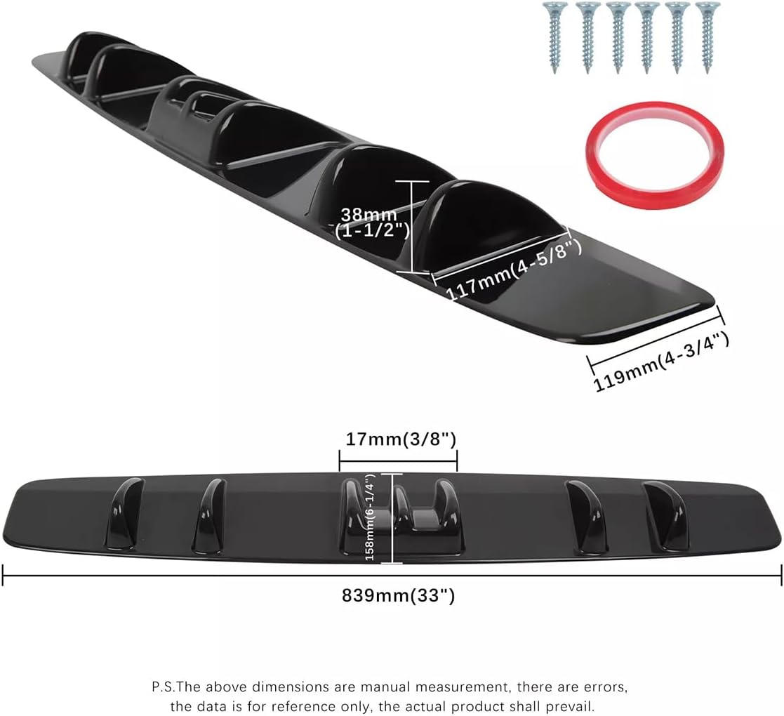 Bumper Lip Splitter Spoiler Fit for 2003-2012 INFINIT1 G35 G37 Sedan Rear Diffuser 7 Fins