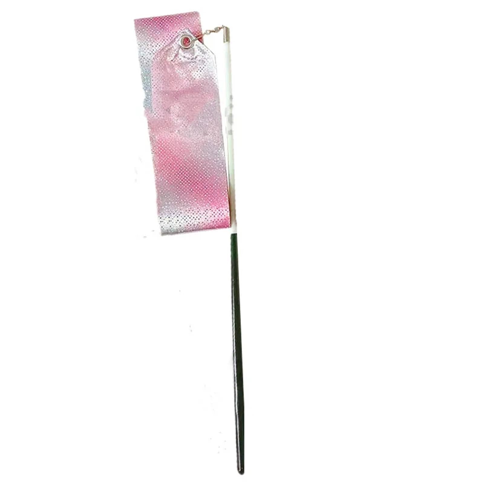 10 Pezzi Nastri for Danza Ritmica, Ginnastica, Balletto, Bacchette rotanti for spettacoli di talenti artistici, Rosa Brillante per Balli Artistici Allenamento Feste