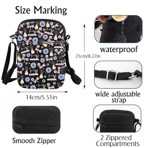 Image of Craft & Sewing Gift for Women Friend Sewing Accessories Cosmetic Bag for Mother Aunt Sister (Cartoon Cor-al C Bag)