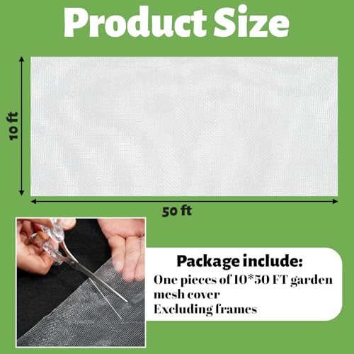 10x50 FT Garden Netting - Heavy Duty 60 Mesh Polyester Insect Barrier with Reinforced Edges | Bird & Pest Protection for Fruit Trees, Vegetable Gardens, Blueberry Bushes by NODMIPNS - Image 2