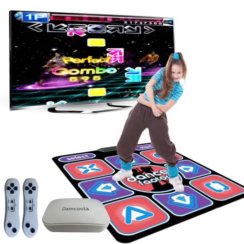 Damcoola Dance mat game, suitable for children and adults, TV music dance mat game, for exercise and play, the best gift, suitable for boys and girls aged 3 and above, red.