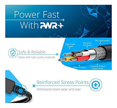 Pwr+ 12 Ft 3 Prong Tv Power Cord, Monitor Power Cable, Pc Computer Power Supply (Ul Safety Certified) Nema 5-15P To C13 For Lg Tv Dynex Vizio Panasonic Acer Aoc Benq Dell Hp Samsung Viewsonic Printer #TOP1