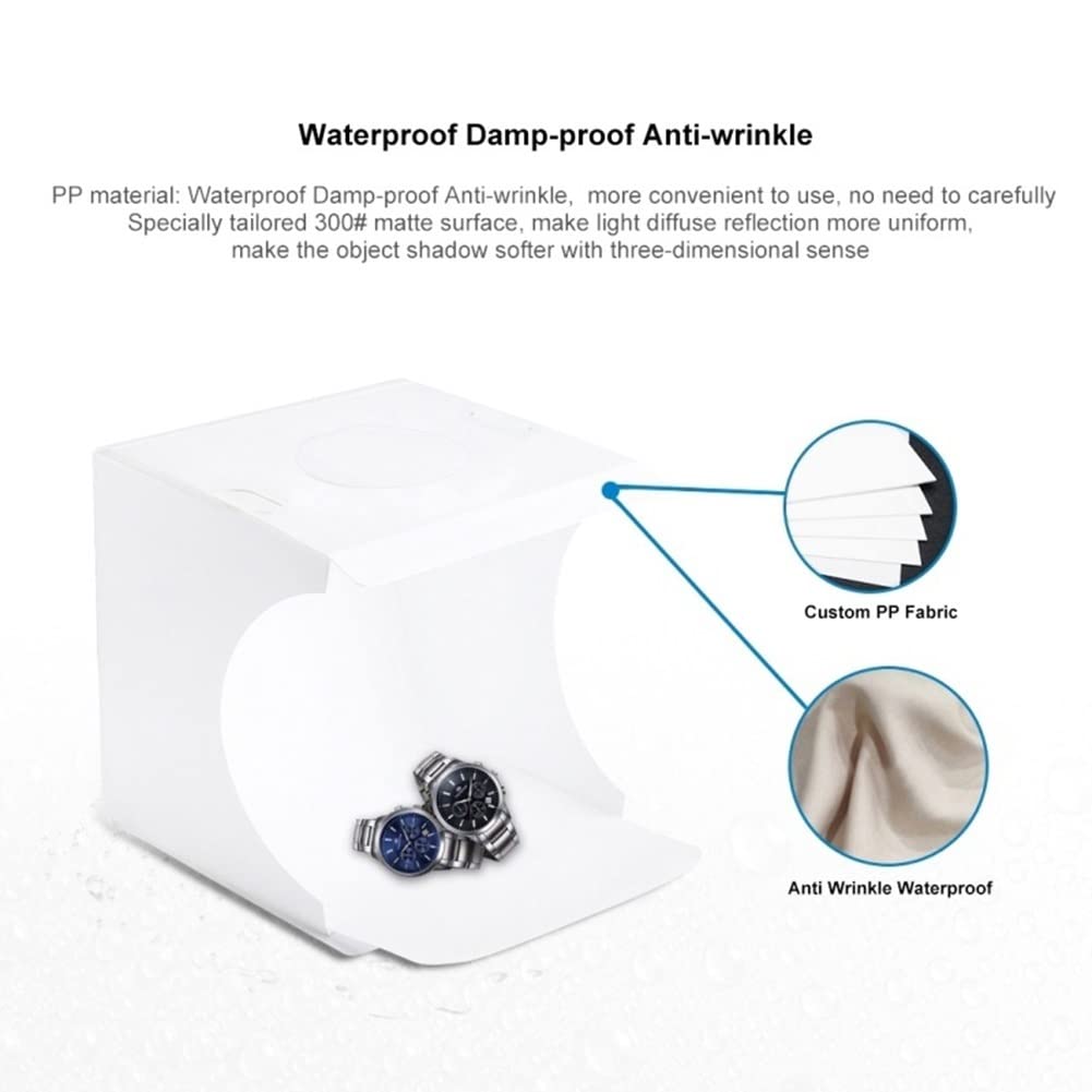 FLAA Portatile Photo Studio Light Box Mini Illuminazione da tavolo Softbox Cube Pieghevole Fotografia Illuminazione Ripresa Tenda Kit con Luce LED 6 Sfondi di colore per Prodotti di piccole dimensioni