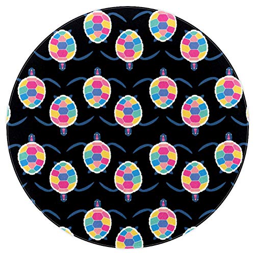 Tapis de sol doux tortue tapis rond multicolore antidérapant 160cm