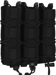 Triple Extended MP5 MP7 Mag Pouch, Molle Long 9mm Tactical Magazine Holster Quick Pull Flashlight Holder Belt Vest Mount - GYDEHUTJ
