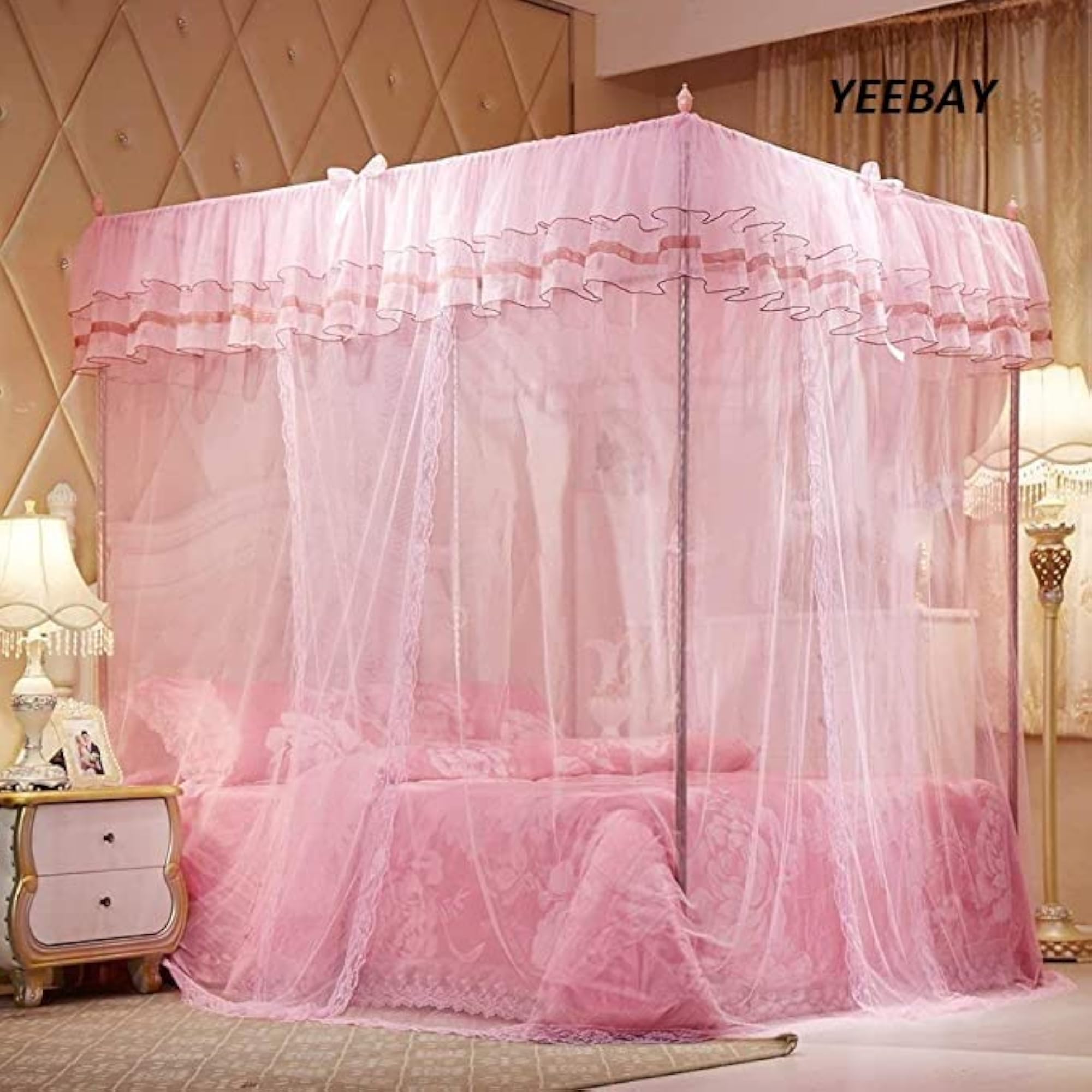 4 Corners Post Canopy Bed Curtain for Children's & Adults