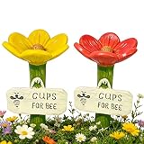 SRGOM Bienentränke für den Garten Wasserspender für Bienen Insektentränke Balkon Trinkstation in Blütenform 2 Stück
