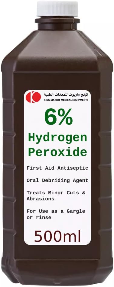 King Mariot Medical Equipments 6% Hydrogen Peroxide Solution 500ml For Acne Scars Fragrance Free Mild Disinfectant and Cleaning Agent