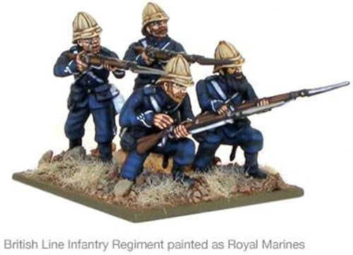 Miniatura 4 de Polvo negro Guerra anglo-zulú Línea británica Regimiento de Infantería Militar Mesa Superior Wargaming Modelo de Plástico Kit 302014601