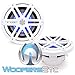 JL Audio MX650-CCX-SG-WLD-B 6.5" Marine Coaxial Speakers with Blue LED Light and White Sport Grilles