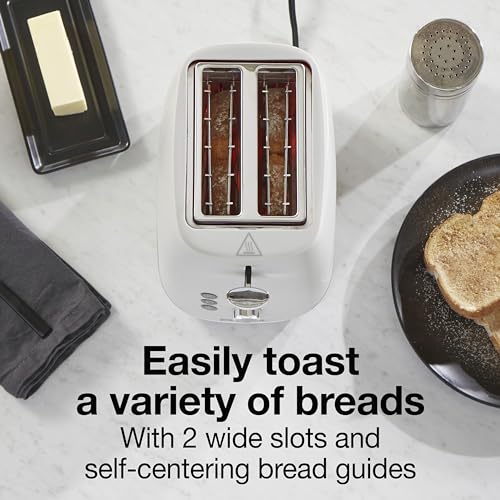 Proctor Silex Plastic 2 Slice Toaster, Bagel, Defrost & Cancel Buttons, Browning Control With 7 Shades, Auto Shutoff, Slide-Out Crumb Tray, Oat White (22660) - Image 3