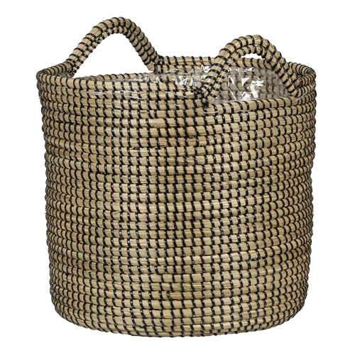 Panier à plantes Scheurich en jonc de mer noir de 26 cm pour l'intérieur