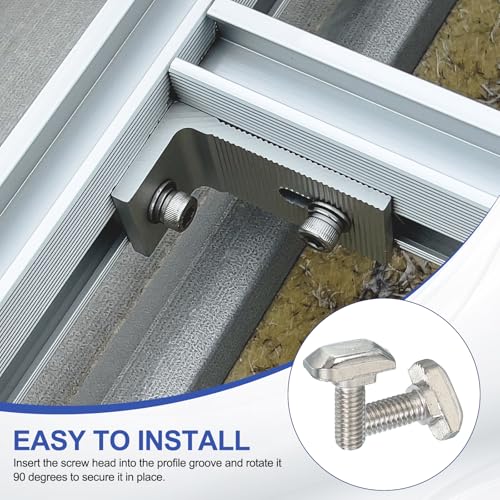 PATIKIL M6 x 12 mm Gewindet-Nutenbolzen, 20 Stück Drop-in-Bolzen Hammerkopf T-Bolzen Standard 8 mm Schiebeschraube für 30er Serie Aluminium-Extrusionsprofil, Silber